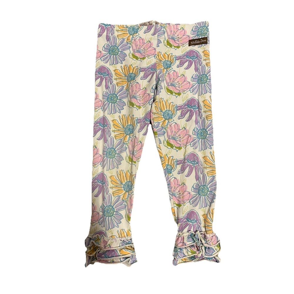 Matilda Jane Hart Abbott Floral Ruffle Leggings Size 4